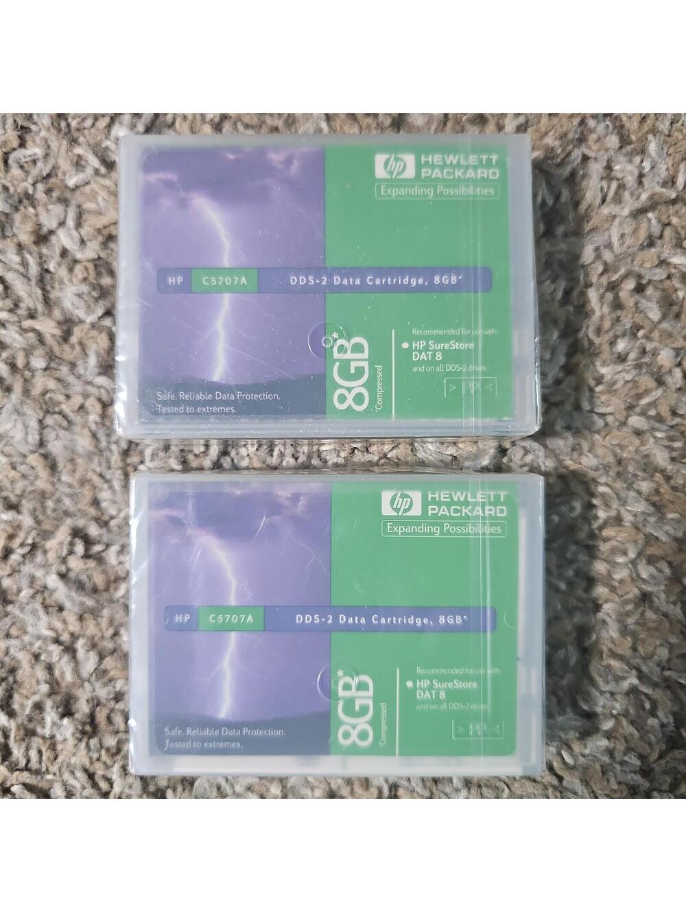 Lot of 2 HP DDS-2 8 GB Data Cartridge C5707A New Sealed
